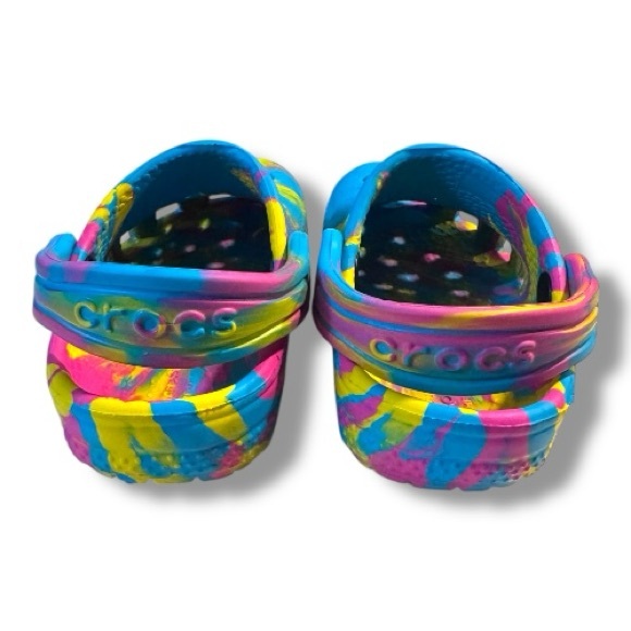 CROCS Kids Classic Marble Colorful Tie-Dye Clogs - Picture 2 of 5